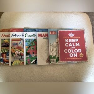 New Lot Of 6 Adult Coloring Books - See Description & Pictures Of Each. All New!